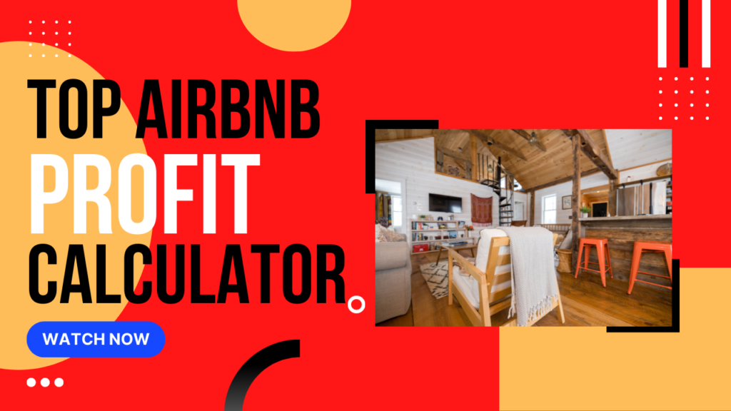 Photo of a airbnb living room with the text "Top Airbnb Profit Calculator" on the photo