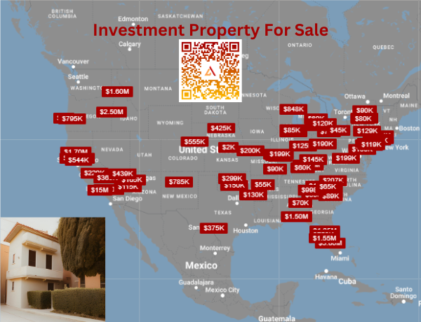 Nationwide map on Airdeed Homes of Real estate Investment Properties for sale.