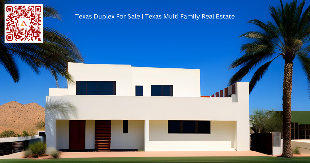 Texas Duplex exterior property with desert in the background. This is a great example of the duplexes you can buy in Texas