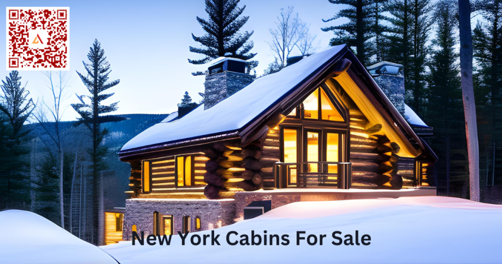 New York Cabin with snow in the background. This is a great example of the type of New York cabins for sale on Airdeed