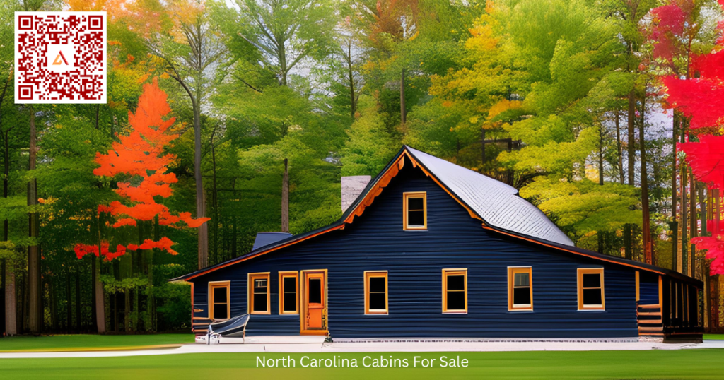 Blue North Carolina Cabin Property with Trees in Background