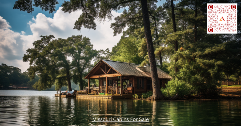 Search Missouri Cabins like this cabin for sale on a lake with Trees in background