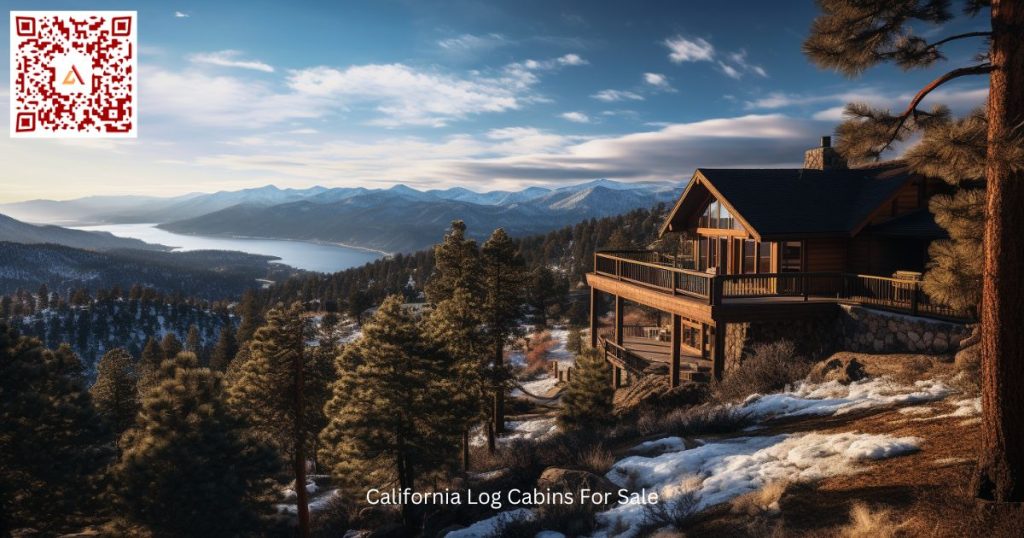California Cabin in the mountains with snow in and lake view. Typical California cabin for sale on Airdeed.